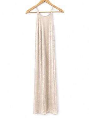 Tan sparkling maxi dress